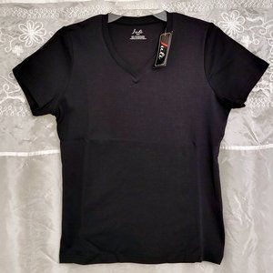 2/$25  NEW Black V-Neck Basic T-Shirt, Short Sleeves, Medium